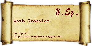 Woth Szabolcs névjegykártya